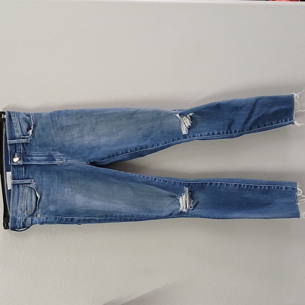 FRAME Le High Skinny Distressed Cropped Jeans Size 26 - Picture 2 of 9